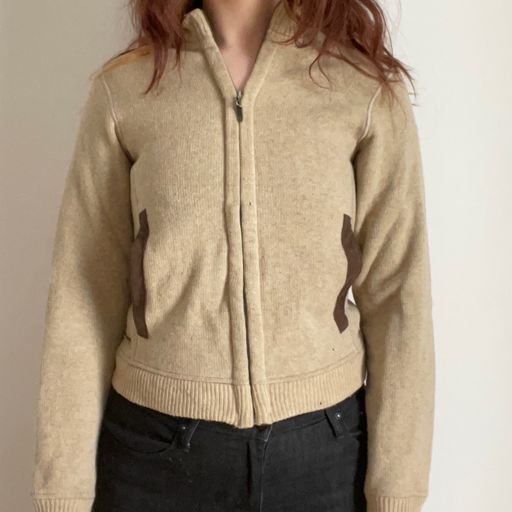 Tan Patagonia zip up sweater